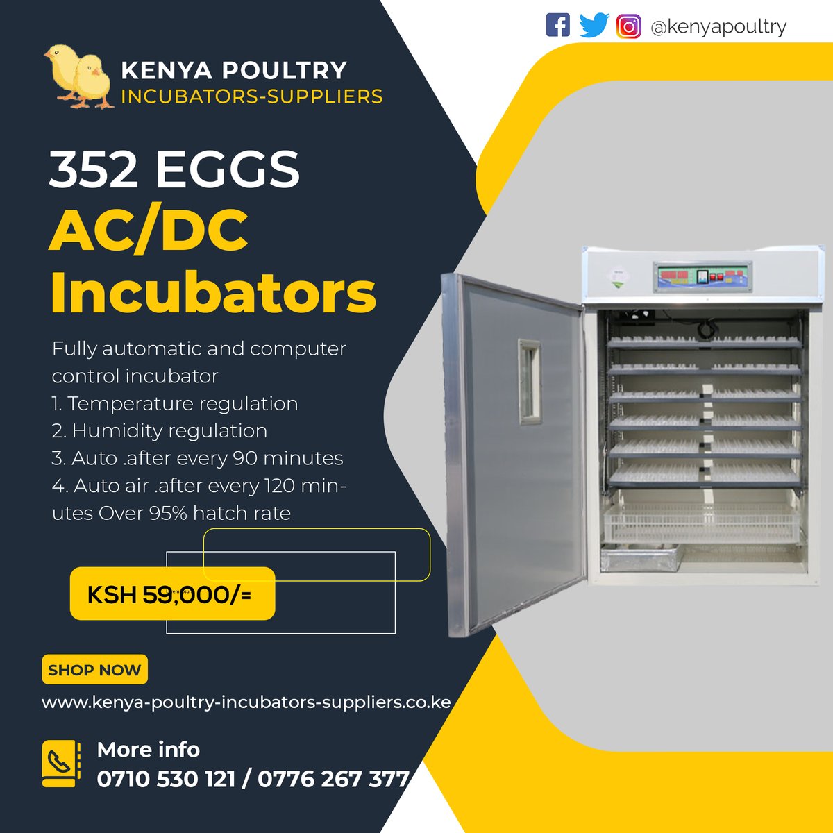 Kenya Poultry Incubators Suppliers 
Call us on 0710 530 121
Dealers In: 
1. Eggs Incubators
2. Cages &amp; Housing
and other poultry items
Mauricio Pochettino USSD  Mauricio Pochettino Khaligraph Jones Sonko