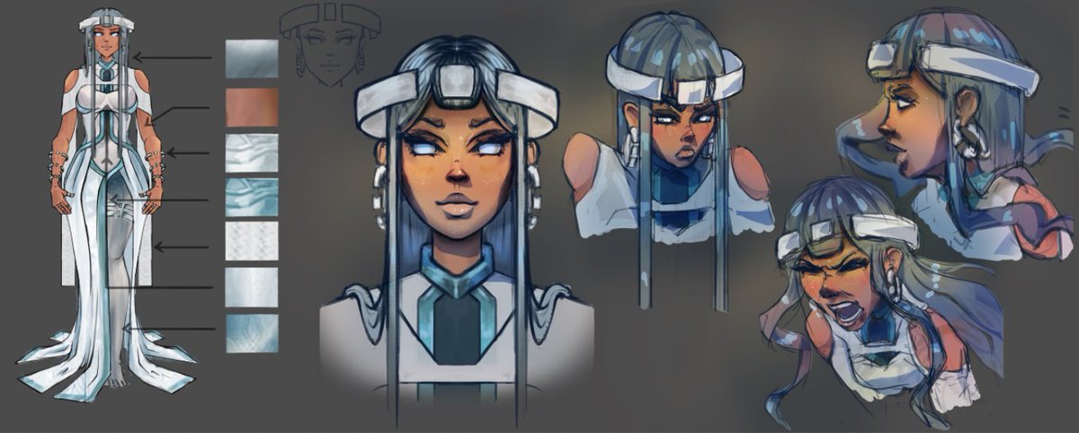 DeckDefense's tweet photo. Character Design de la dame du lac, dans un univers futuriste.

Conseillère du joueur et magicienne, plusieurs illustrations vont être réalisées pour la création du deck.

#conceptart #art #characterdesign #character #deck #videogame https://t.co/9LJ5KEBgKA