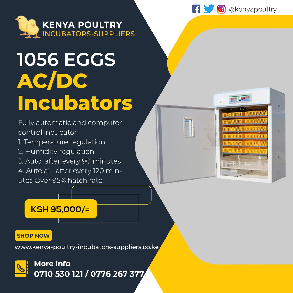 Kenya Poultry Incubators Suppliers 
Call us on 0710 530 121
Dealers In: 
1. Eggs Incubators
2. Cages &amp; Housing
and other poultry items
Mauricio Pochettino USSD  Mauricio Pochettino Khaligraph Jones Sonko