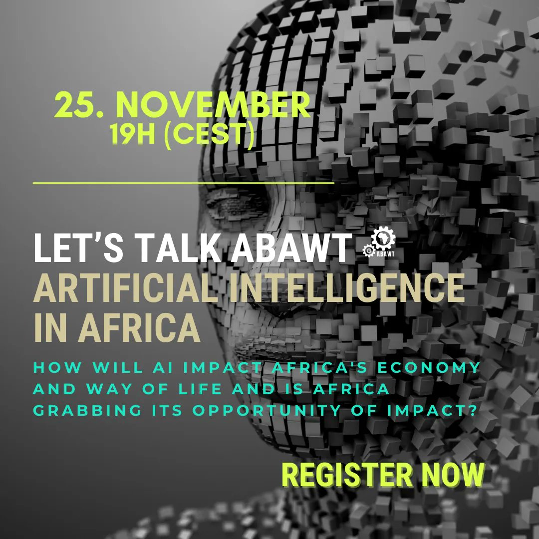 abawtio's tweet photo. #AI has been hailed as a transformative force for African societies, promising to reduce inequality, alleviate poverty, and improve access to #publicservices.  How is #Africa going to gain a slice of this lucrative AI pie? 💻Register here >https://t.co/v9eOaA5MSL ☝️ 

#Robotics https://t.co/logSllCaye