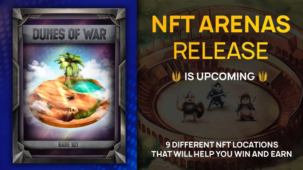 LeagueHamsters's tweet photo. 🌴Check out one of our NFT arenas! We've put allot of work into designing some fun and exotic arenas. This most recent one has a cool desert oasis feel! Deck out your battlegrounds with more than just the standard look.🌊

#altcoins #NFT #theme #cryptocurrency #nftgame #mobile https://t.co/ocq1c33ca6