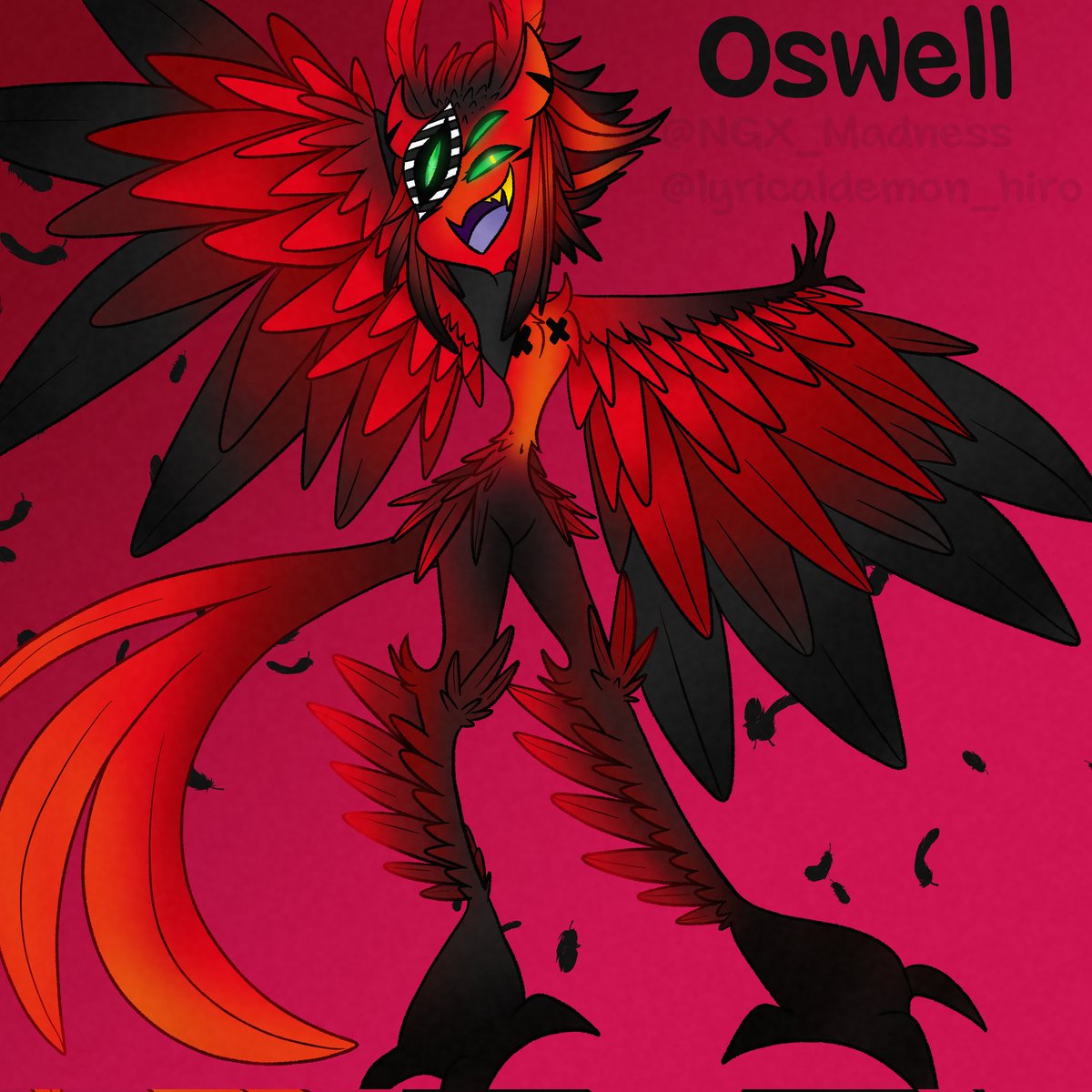 HiroLegato's tweet photo. New #HazbinHotelOC OSWELL! They are an #Overlord ! #HazbinHotel #OC #HarpyDemon #HHOC https://t.co/6wxbGy2bjE