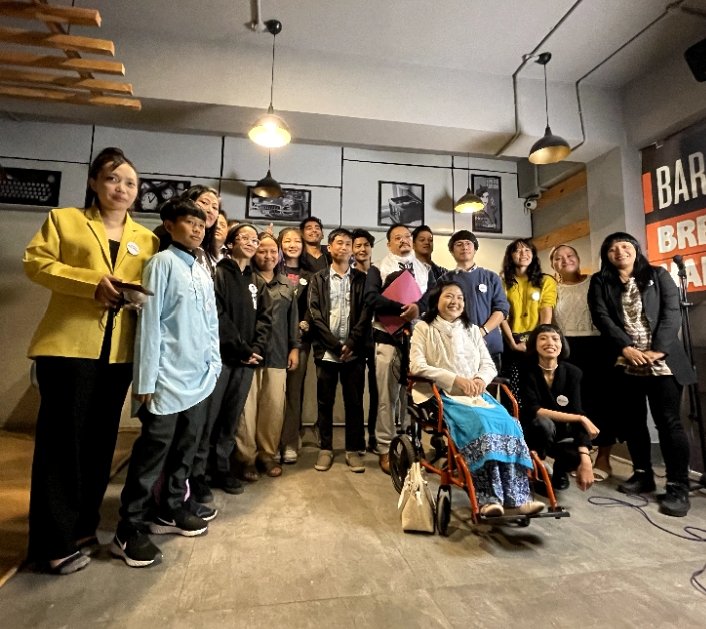 kenterjoya's tweet photo. Meet Arunachal's hidden gems-- these budding poets. Congratulations @thewildflowerpr on your 4th anniversary &amp; for keeping the creative juices flowing. With @jonpebitato &amp; ceo #wildflowerproductions @KarryPadu https://t.co/b2G9Iplvdr