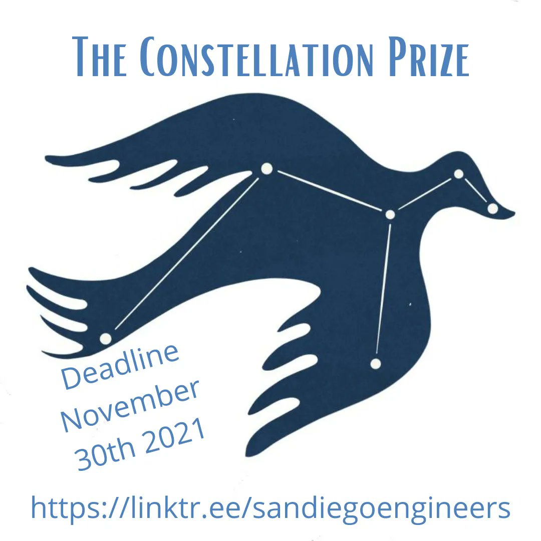 SDEngineers's tweet photo. Do you know an engineer who has used their skills to promote social justice, human rights, peace and/or environmental protection? Help recognize their work by nominating them for The Constellation Prize (deadline Nov 30, 2021).
#constellprize #engineers #peaceengineering https://t.co/ea47KEmo7g