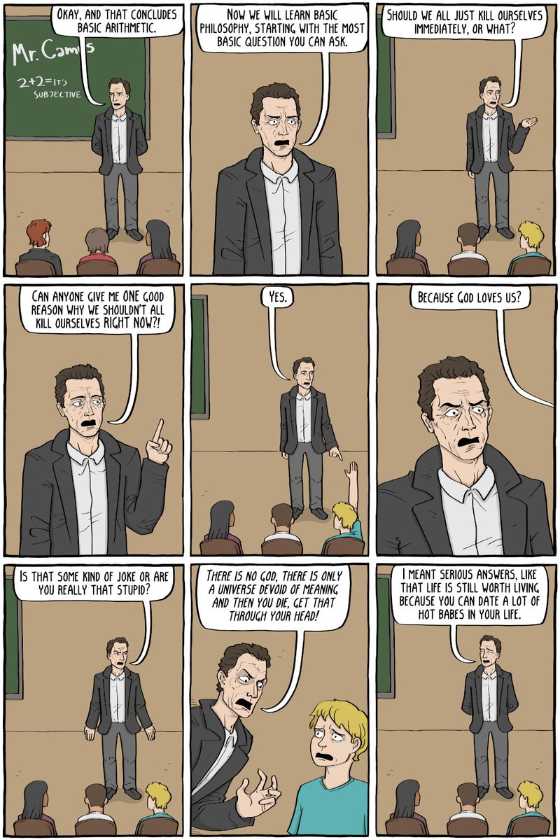 existentialcoms's tweet photo. Camus Teaches Elementary School -
https://t.co/lzJYLV9k4h https://t.co/WkS6q1GWkl