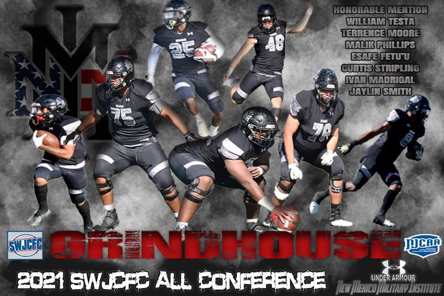 nmmibroncos's tweet photo. Meet your 2021 NMMI Broncos ALL CONFERENCE players. CONGRATS!!
@1malikphillips @Esafefetuu45 @IMadrigal73 @cav0219 @WilliamTesta10 Terrence Moore, Curtis Stripling.
##GRINDHOUSE https://t.co/w5lvDV6zi6
