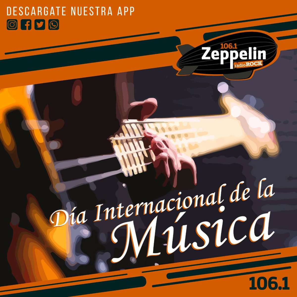 ZeppelinR1061's tweet photo. Feliz día de la música!!! En este día y cada día!!! 🤟💪🎸🎺🎷🥁🎤
#arribaconzeppelin #diadelamusica #rock #radiorock https://t.co/SqvJDL3VoR