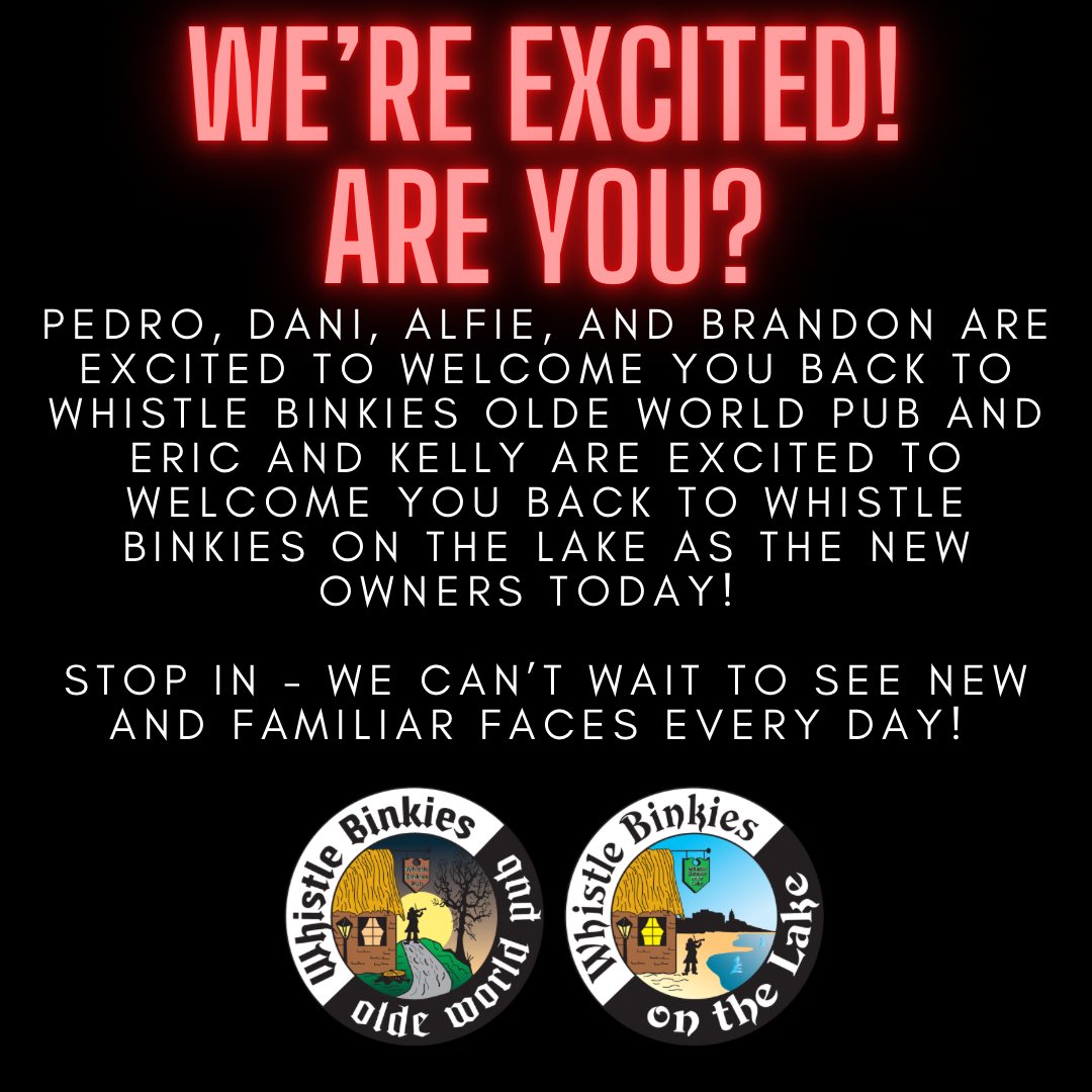 BinkiesPubs's tweet photo. Our new owners are so excited to get started beginning TODAY! The doors are open, the drinks are flowing, and the food is hot! We’re so excited to see new and familiar faces every day we open our restaurant doors! Stop on in, we can’t wait to see you all! 🍻 https://t.co/HQcJ3D965O