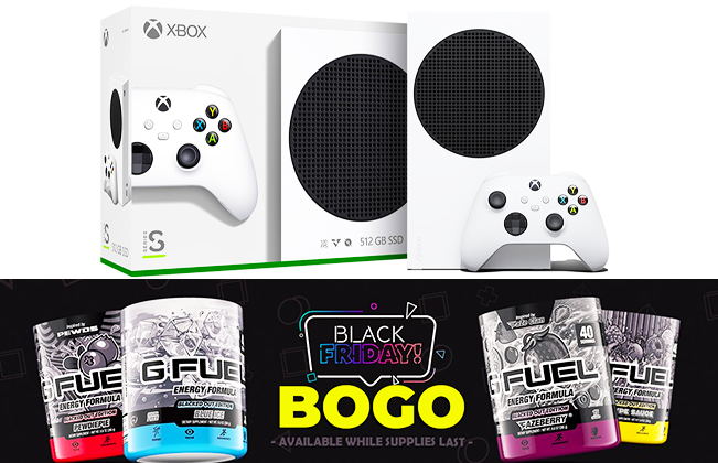Chaosxsilencer's tweet photo. Giving away an Xbox Series S in celebration of the #BlackFriday GFUEL BOGO Sale! 
To Enter
🟣RT/LIKE/FOLLOW @GFuelEnergy 
🟡Check out the BOGO Sale https://t.co/hBSDKCyg2G
🔵Bonus Entry show a screenshot if u snag any BOGO deals (not required)
Winner picked 27th
#XboxSeriesS #ad https://t.co/nFEgC7Kfr3