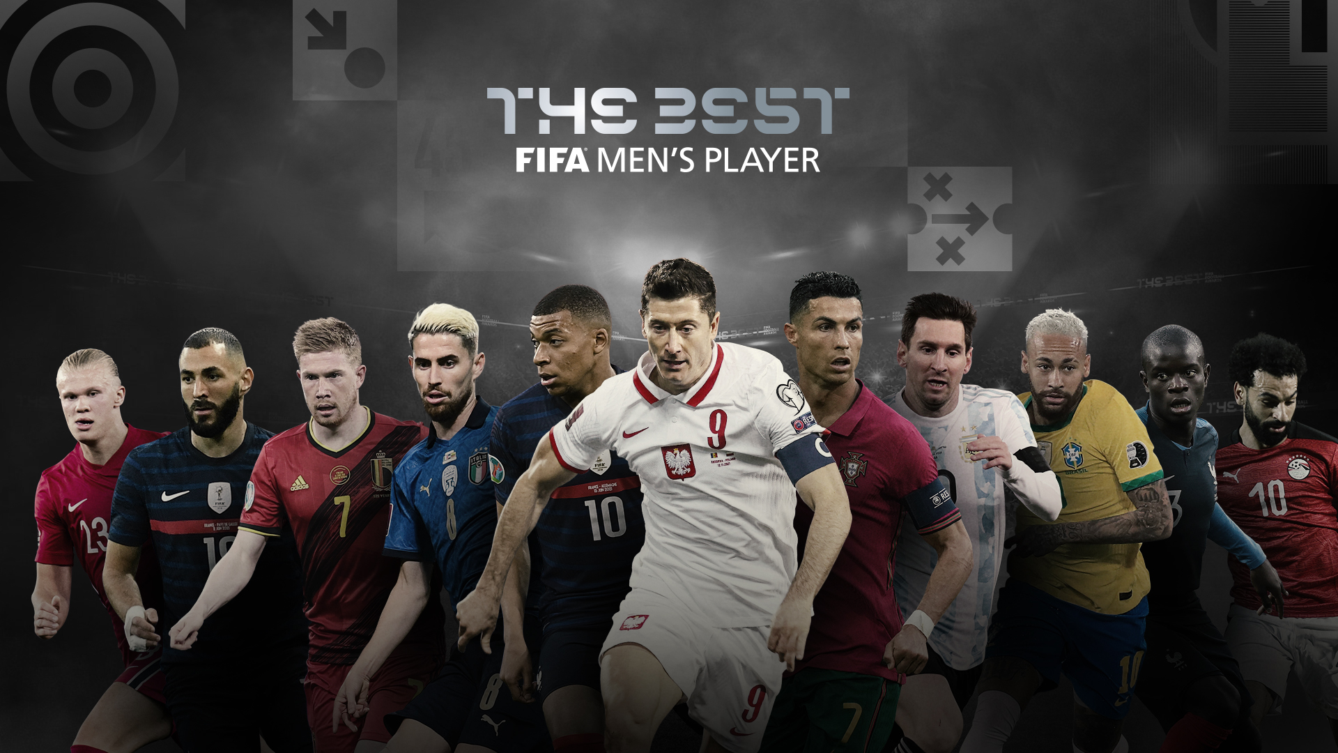 Os 11 jogadores da lista final de votação ao prêmio The Best FIFA | Foto: Divulgação/FIFA