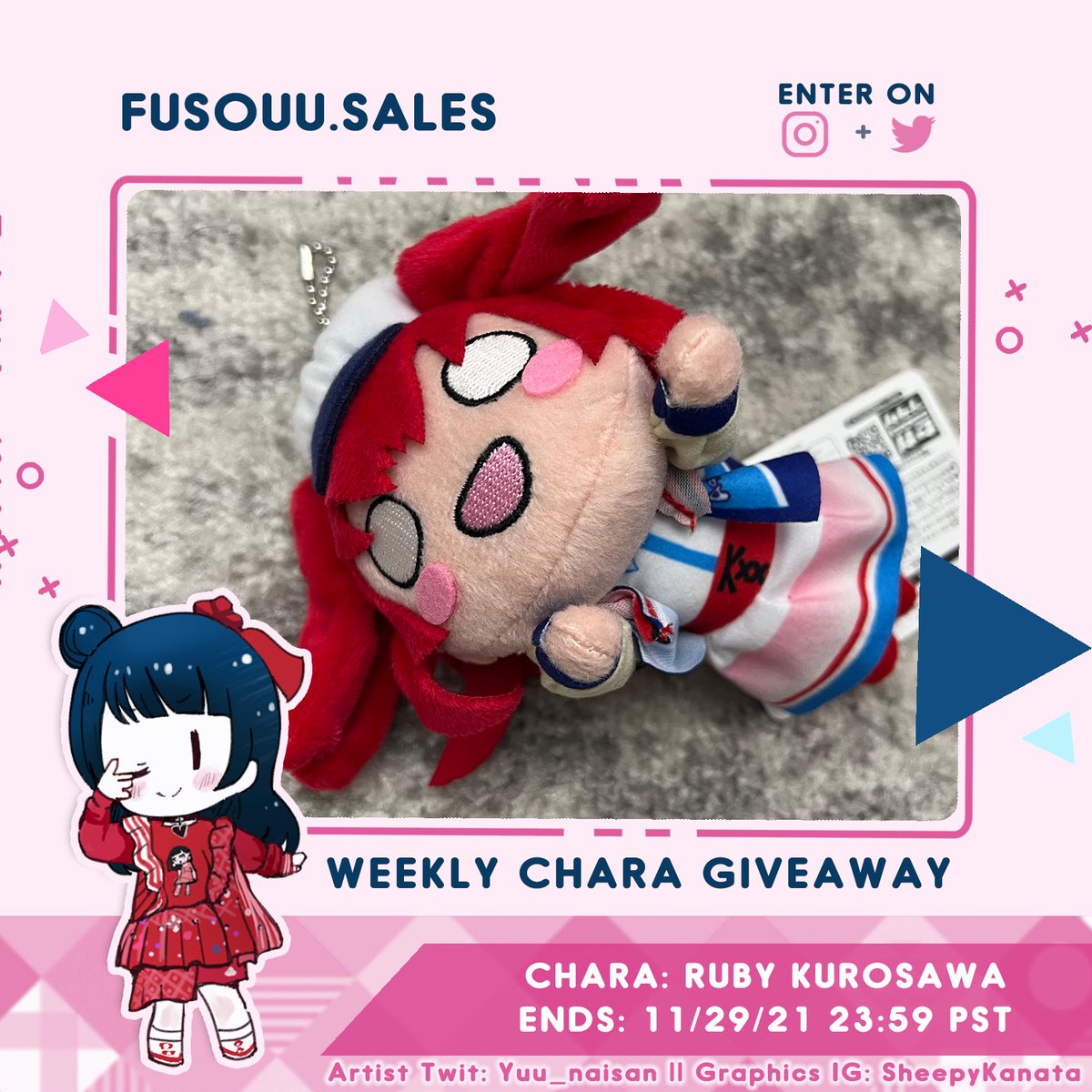 fusouusales's tweet image. 🌟 Weekly Giveaway 🌟
🍭 Ruby Kurosawa BokuMichi KCM Nesoberi 🍭 
How to enter:
⭐Follow @fusouusales &amp;amp; @fusouu
⭐RT this post (No QRT)
⭐International
⭐Additional entries on Instagram!
#lovelive #Aqours #黒澤ルビィ