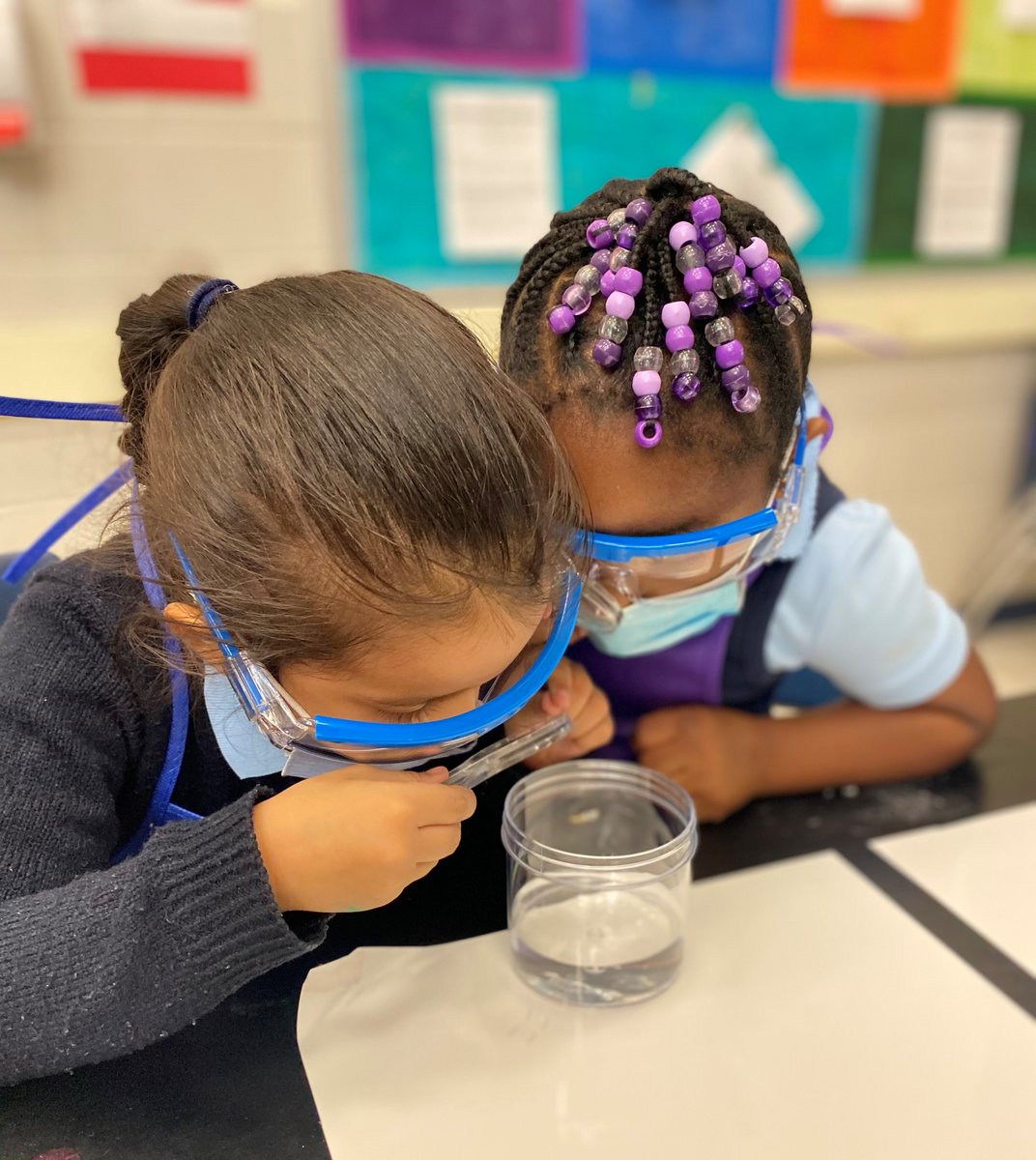 Our PreK Scholars using their observation skills. So proud of them! #futurescientists #whallproud