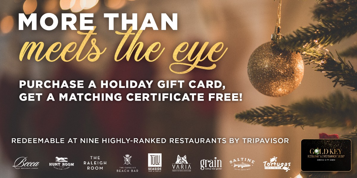 Give more than a card. Gift an experience.
🎅 9 Top-Ranked Gold Key Restaurants
🎅 Certificate of Equal Value FREE
🎅  Endless Gifting Possibilities
Purchase in participating restaurants or online here: fal.cn/3k2K1. #vabeach #marriottvb