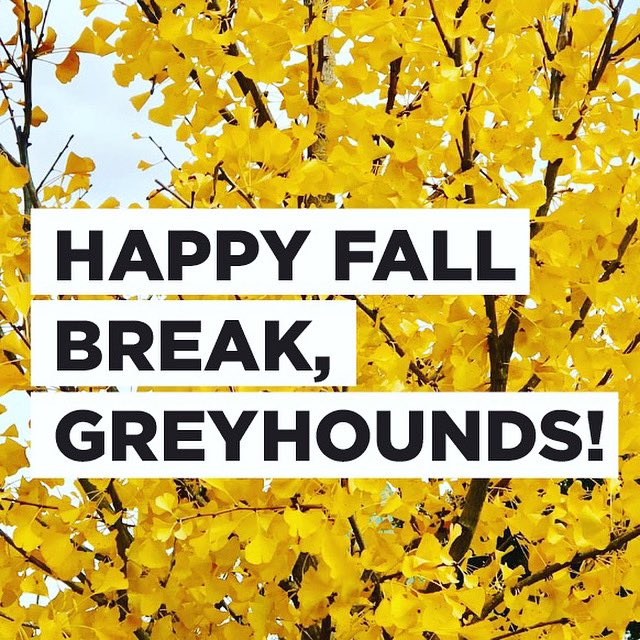 asumidsouth's tweet photo. Happy Fall Break, Greyhound Nation! Be sure to take a moment to slow down and relax this week. You deserve it!
##ASUMidSouth #FallBreak2021 https://t.co/j5PQh8Uezp