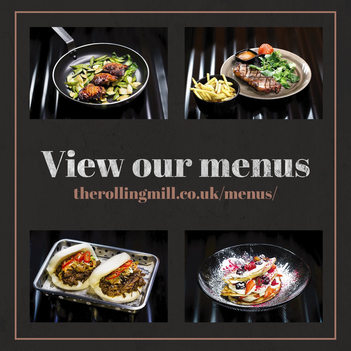 Our menus are live on our website at therollingmill.co.uk/menus/ 🥳  You can take a look at all our menus to choose before you book your table 😋🍽 We can’t wait to see you from the 26th November 😊🥂

#birmingham #jewelleryquarter #delicious #restaurant #menus