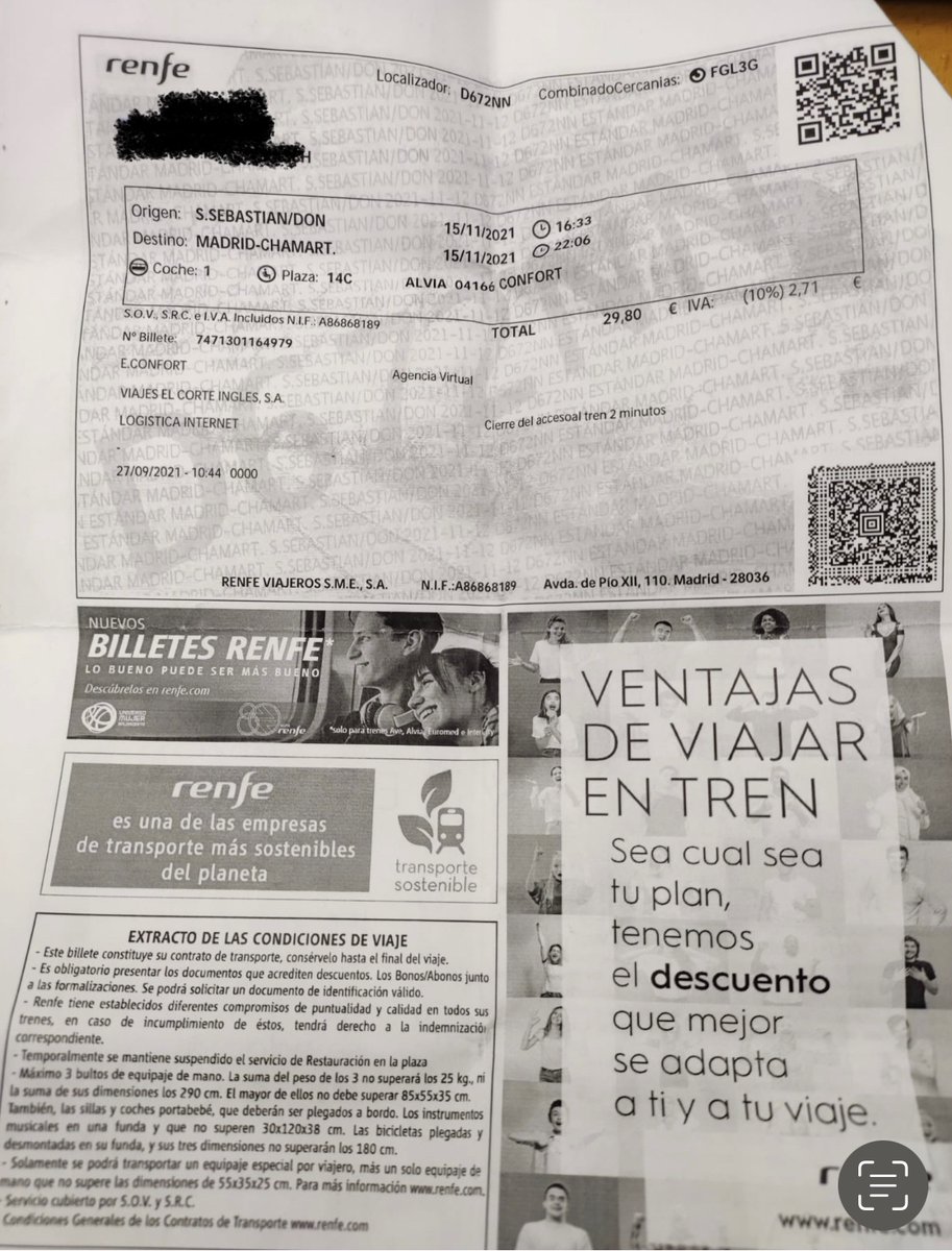 Estheruki4's tweet photo. ¿Donde está el compromiso de puntualidad? @Renfe @Inforenfe .Llegamos 35 minutos tarde y no queréis abonarme el billete o parte del https://t.co/hcWARA3lRq anunciéis algo que no cumplís.Quiero una solución!#renfeteestafa https://t.co/BYCQ4zRypQ