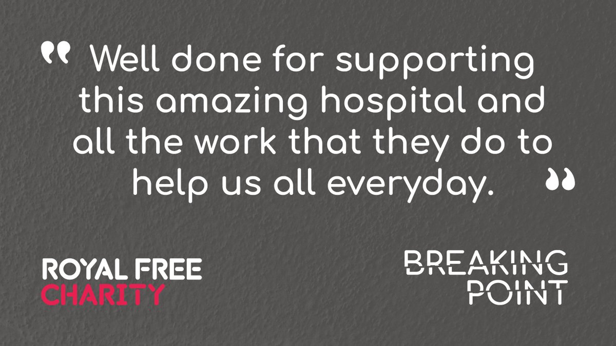 RoyalFreeChty's tweet photo. We're SO close to reaching our target for our #BreakingPoint21 appeal - these comments left by our supporters are a reminder of why the appeal is so important 💙
To support our #RoyalFreeFamily, donate at: https://t.co/BWrImOJfyh https://t.co/KrSz5gJTj6