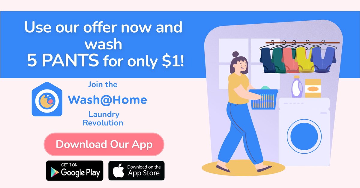 WashAtHome_'s tweet photo. Our app enables users to offload their laundry needs in no time at all, providing busy professionals and parents with a hassle-free laundry service and helping them to free up their day for the things that really matter. #WashAtHome #Laundry #LaundryDay https://t.co/6YiX8grKoH https://t.co/Evihvc4BKa