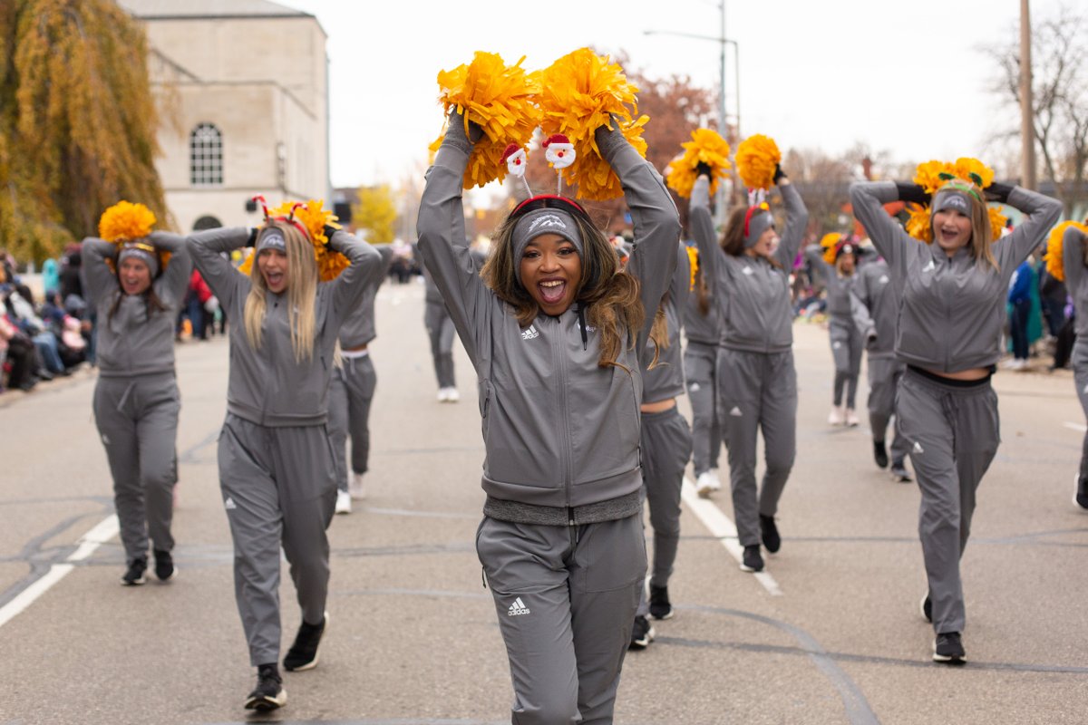 Our hearts are full as we helped to welcome back the Annual Kalamazoo Holiday Parade this past weekend. 💛 🦃 

With over 100 parade entrants, The Bronco Marching Band, alongside the WMU Color Guard, Cheer, Softball + Wrestling teams joined the festivities.