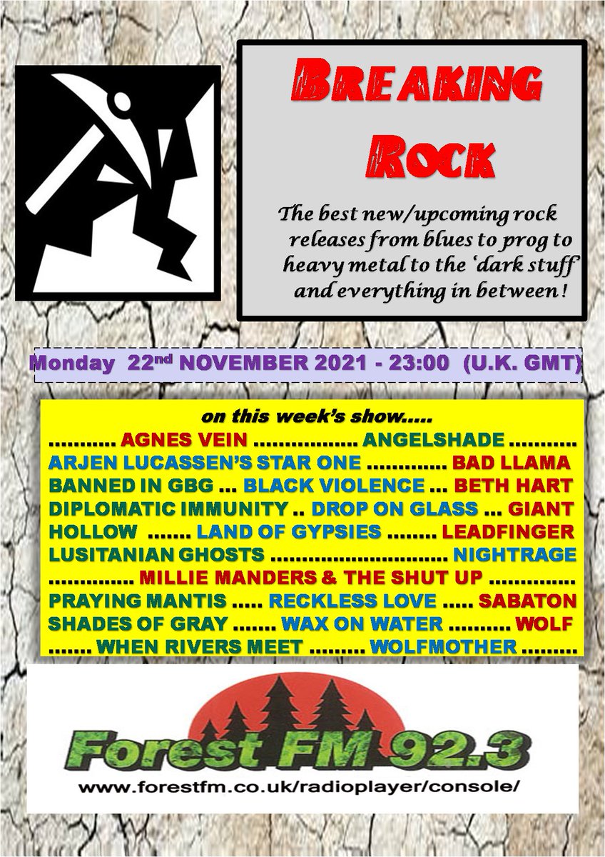 Breaking Rockshow (@pjbreakingrock) on Twitter photo Just announced! <a href="/pjbreakingrock/">Breaking Rockshow</a> today 11pm (UK) forestfm.co.uk/radioplayer/co… <a href="/Angelshade1/">Angelshade</a> <a href="/arjenlucassen/">Arjen Lucassen</a> <a href="/BadLlamaBand/">Bad Llama</a> <a href="/BethHart/">Beth Hart</a> <a href="/hollowsweden/">HOLLOW</a> <a href="/Terryilous/">Terry Ilous</a> <a href="/leadfingerrocks/">Leadfinger</a> <a href="/lusitanianghost/">Lusitanian Ghosts</a> <a href="/MillieManders/">MMATSU</a> <a href="/nightrage/">Nightrage</a> <a href="/troymantis/">PrayingMantisUKBand</a> <a href="/sabaton/">Sabaton</a> <a href="/MykeGrayMusic/">Myke Gray Musician</a> @waxonwatermusic <a href="/WhenRiversMeet/">When Rivers Meet</a> + Just announced! <a href="/pjbreakingrock/">Breaking Rockshow</a> today 11pm (UK) forestfm.co.uk/radioplayer/co… <a href="/Angelshade1/">Angelshade</a> <a href="/arjenlucassen/">Arjen Lucassen</a> <a href="/BadLlamaBand/">Bad Llama</a> <a href="/BethHart/">Beth Hart</a> <a href="/hollowsweden/">HOLLOW</a> <a href="/Terryilous/">Terry Ilous</a> <a href="/leadfingerrocks/">Leadfinger</a> <a href="/lusitanianghost/">Lusitanian Ghosts</a> <a href="/MillieManders/">MMATSU</a> <a href="/nightrage/">Nightrage</a> <a href="/troymantis/">PrayingMantisUKBand</a> <a href="/sabaton/">Sabaton</a> <a href="/MykeGrayMusic/">Myke Gray Musician</a> @waxonwatermusic <a href="/WhenRiversMeet/">When Rivers Meet</a> +