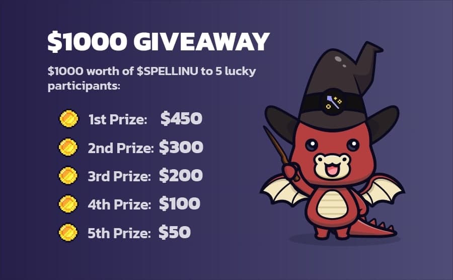 Airdrop_LC's tweet photo. Spell Inu DAO Giveaway 

Reward: $1000 $SPELLINU
Five participants will receive an award

Details: https://t.co/IRzpSbgHWN

Giveaway ends 25 November . Distribution of the reward 26 November 

#SPELLINU #LegitCommunity #Giveaway #Spell_Inu_DAO

Good luck https://t.co/wEaHa0G3Yk