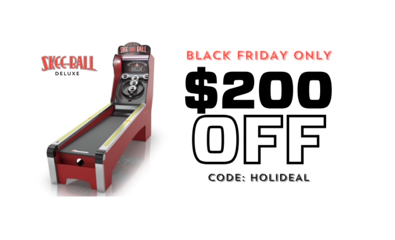Official <a href="/realskeeball/">Official Skee-Ball®</a> "Deluxe" game table for home use has a Black Friday deal!
  I own this table, and it's great to have a real Skee Ball game in my Arcade. ⭐️⭐️⭐️⭐️⭐️
skeeball.com/home-arcade/  <a href="/bay_tek_games/">Bay Tek Entertainment</a>  #BlackFriday #BlackFridayDeals