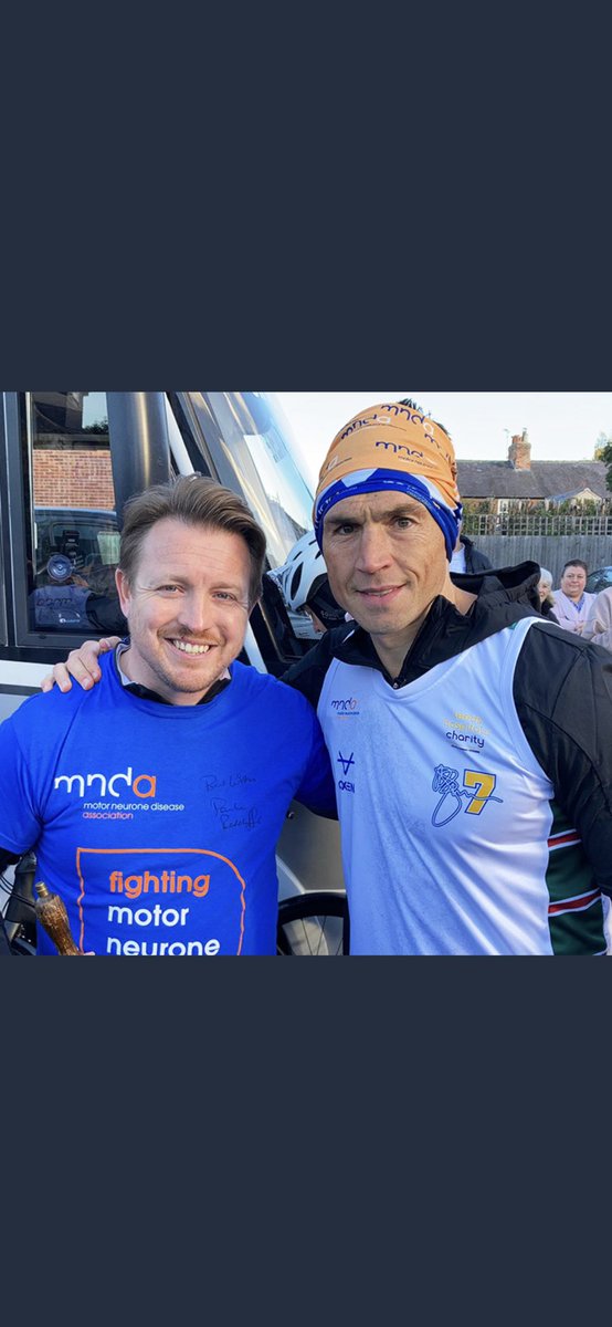 An honour to meet ‘Sir Kev’ today as part of the #extramilechallenge. What he is doing to raise funds and awareness for <a href="/mndassoc/">MND Association</a> is nothing short of legendary! A true act of friendship for his best pal <a href="/Rob7Burrow/">Rob Burrow CBE</a> - #TeamMND knows no limits when it comes to those affected!