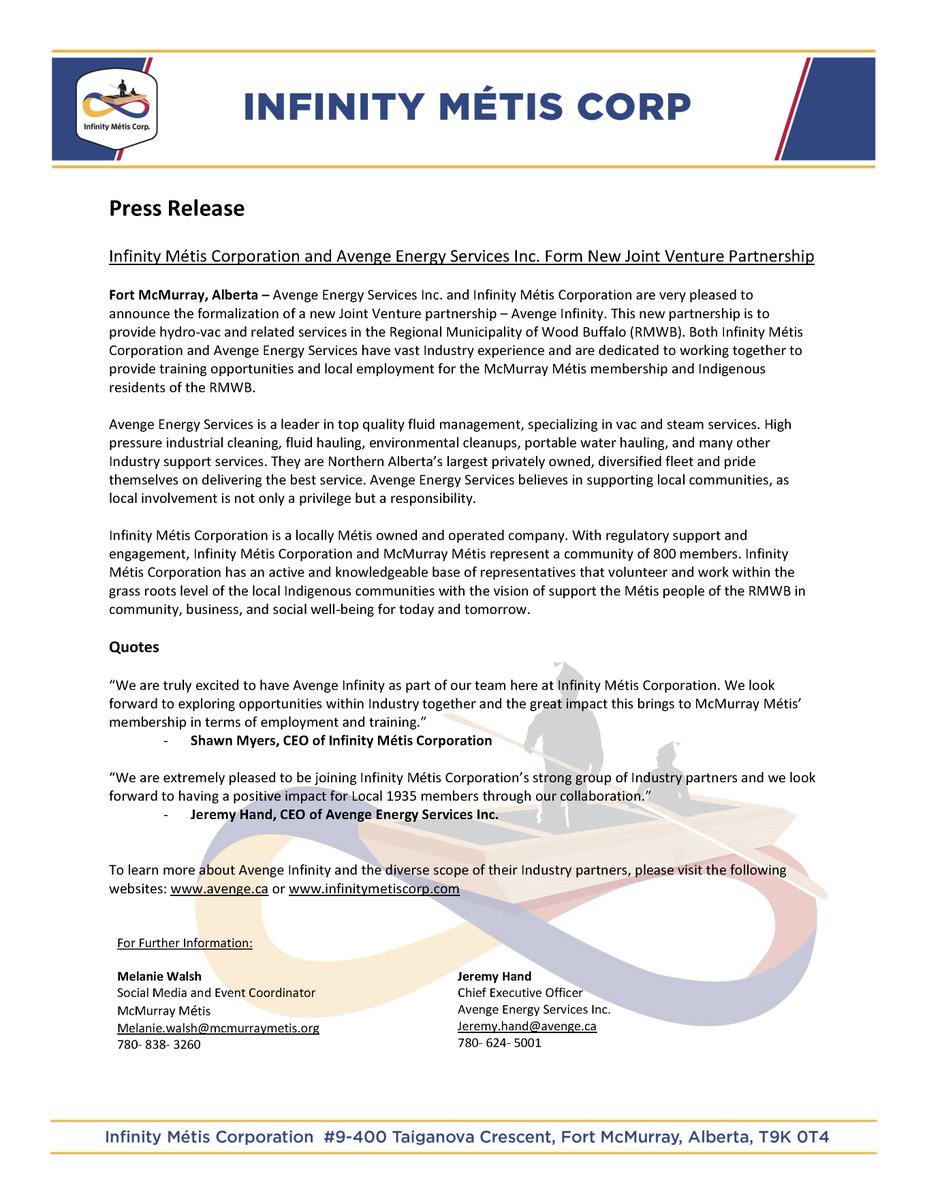Infinity Métis Corporation tweet media