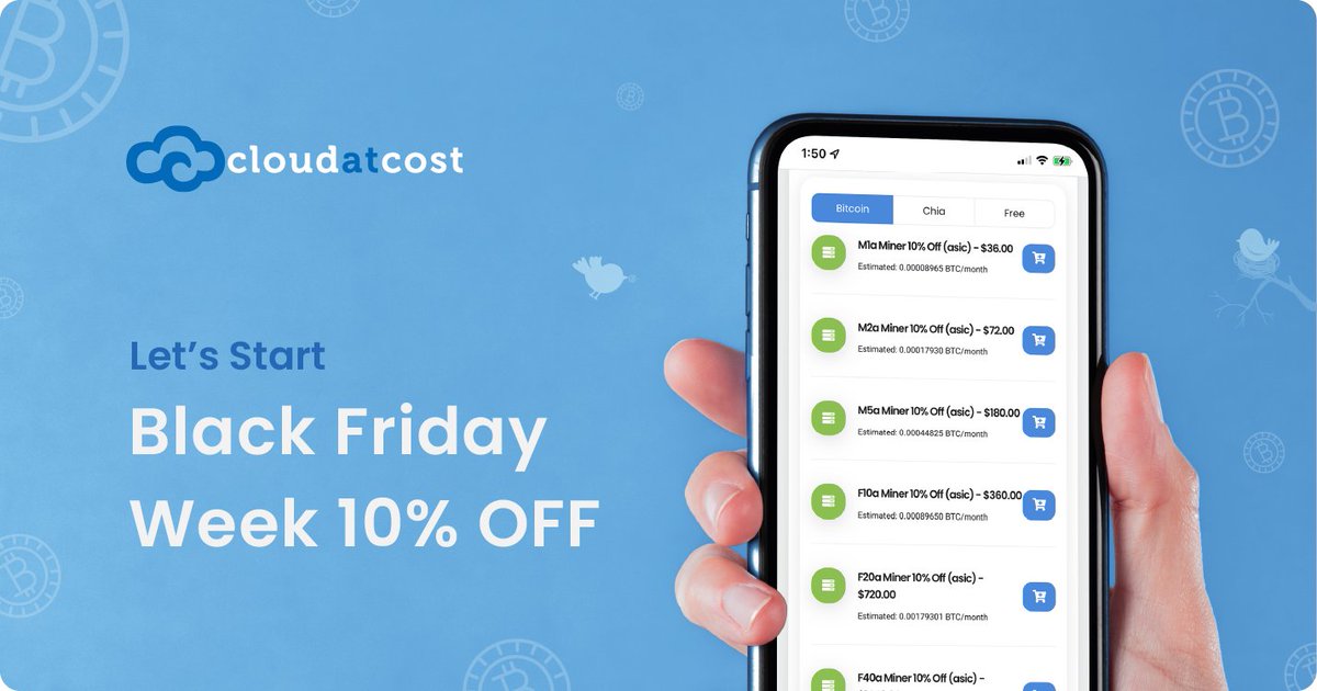 Get the best Cloud at Cost discounts on Developer Cloud and Virtual Miners in one place. 

Saving today at bit.ly/CaC-Black-Frid…

#blackfriday #virtualminers #developer #developercloud #cloud #BTC #btcwallet #newtocrypto