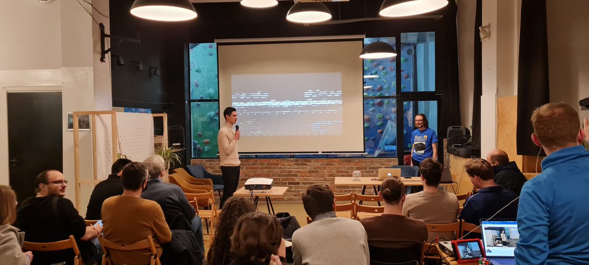 PyWaw's tweet photo. First talk of PyWaw #98 - @KonradGawda is talking about Dash 🥳 #pywaw #python #dash https://t.co/0gGGqaWxTz
