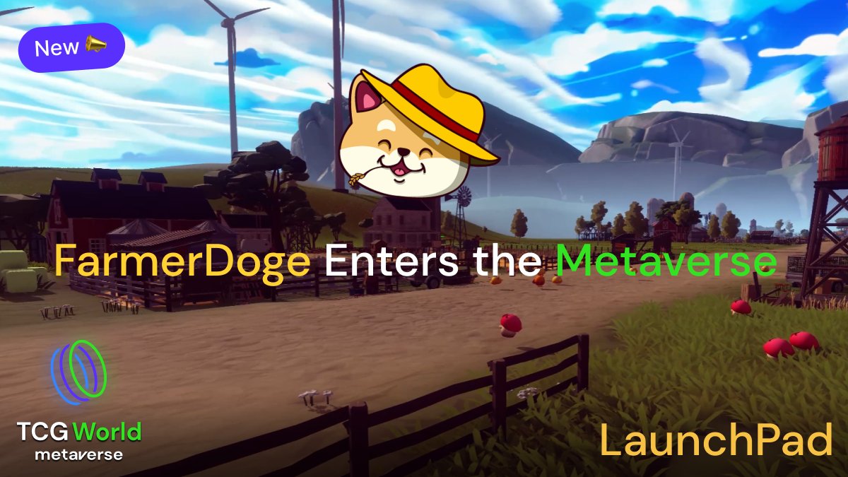 FarmerDogeInc's tweet photo. That's right! FarmerDoge will be in @OfficialTCGCoin 's Metaverse. The largest open world Metaverse NFT platform there is! Find us in our very own FarmerDoge farm plots 🌾 Visit https://t.co/Vd7l1P1Wn0  for more info!  🥕#metaverse #farmerdoge #tcgworld #NFT https://t.co/jKXFCAvrTr