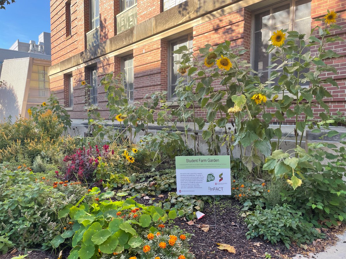 greenbuckeyes's tweet photo. Happy Monday! Check out the Student Farm Garden outside Smith Labratory to brighten up your day and learn about regenerative agriculture, sustainability, and food equity! #GreenBuckeyes @OhioStateInFACT @OhioStSustain https://t.co/lUwv4DCaWT