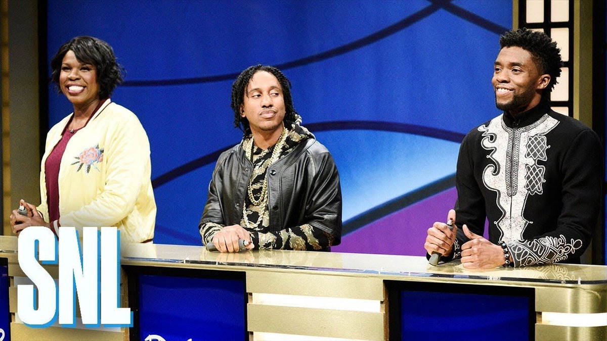 Black Jeopardy with Chadwick Boseman - SNL https://t.co/6ohCWjLm3G  #Entertainment #MoviesTvTj #SNL #comedy https://t.co/Wk3qGLaVhU