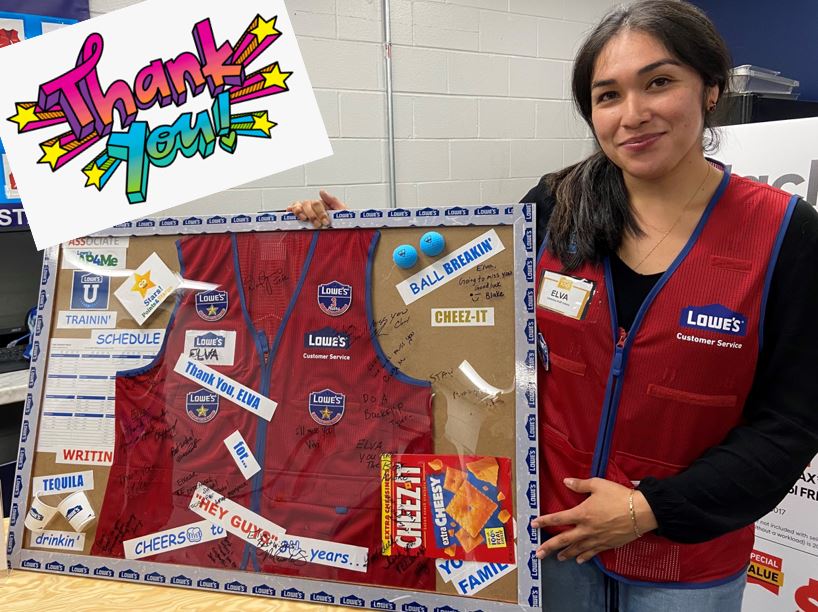 A HUGE Thank You to Elva, SSA at Store 709 West Chesapeake, VA. She will be departing the store to another district. Elva has been a great asset and will be missed😔 Very best wishes on your next adventure!😎
709 made this awesome board to remember them by!