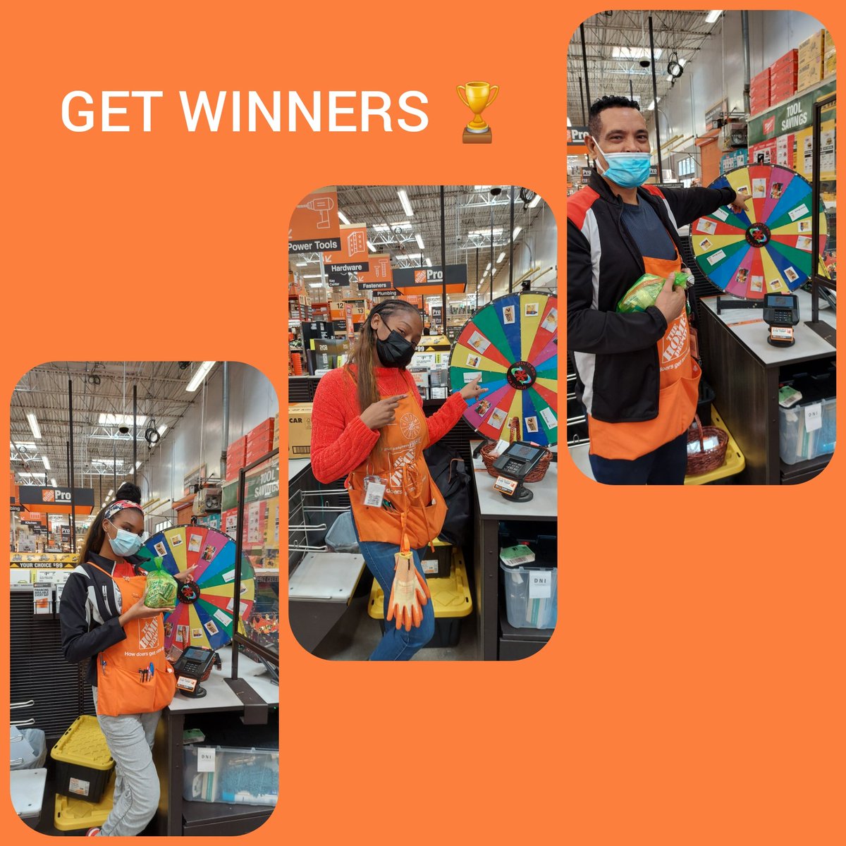 0110 GET WINNERS!! Under those mask are big smiles! #customerservice #GET #0110 #WHEELTIME