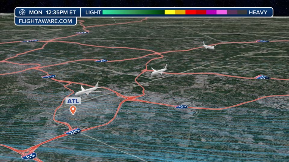 JordanoWX's tweet photo. Some absolutely incredible visualizations coming to @foxweather thanks to our new partnership with @flightaware! Can’t wait to take weather and travel to new heights and tell an even more compelling story! Huge shoutout to @SDBrownWX for making it all work! https://t.co/Q7OmxZOEDQ