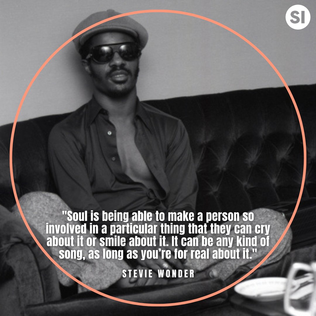 SoundInSync's tweet photo. "Soul is being able to make a person so involved in a particular thing that they can cry about it or smile about it. It can be any kind of song, as long as you’re for real about it." - Stevie Wonder

#soundinitiative #sync #shiftthesoundtrack #steviewonder https://t.co/q50ygQPaT9