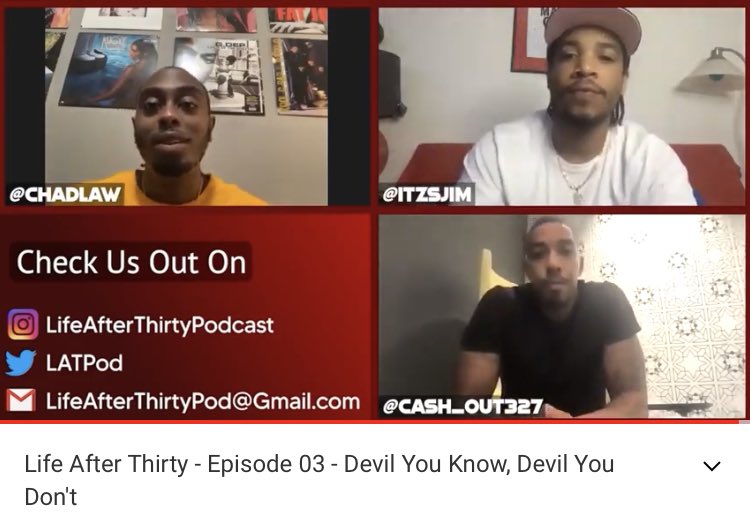 Chad_Law's tweet photo. Watch the latest episode of my new pod #LifeAfterThirty (@LATPod) alongside my bredren @itzsjim @Cash_out327 @ the link below!

https://t.co/yr7UicDlxi https://t.co/356lJXOtIm
