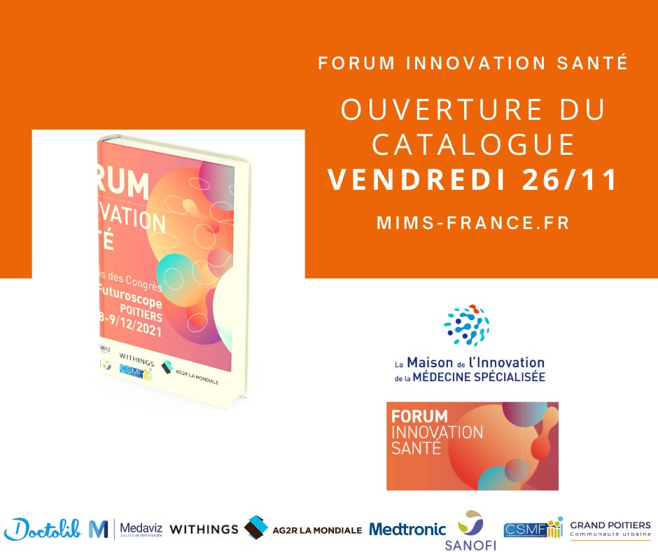 LaMaisondelInn1's tweet image. [OUVERTURE DU CATALOGUE] 📚

Découvrez le catalogue en ligne vendredi 26 novembre dès 9h 📅 dans votre espace personnel et faites votre choix de rendez-vous 🚀

Vous n'êtes pas encore inscrit ? 

👉 C'est par ici : mims-france.fr/forum-innovati…

#ForumInnovationSanté #inscription