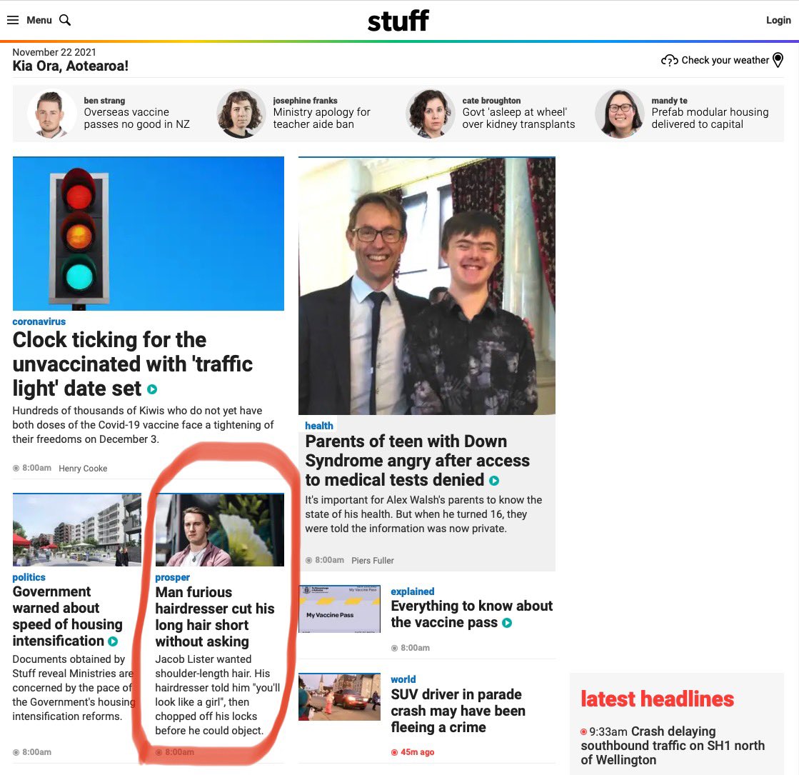 Michael_Fairley's tweet photo. Meanwhile in New Zealand’s top news… https://t.co/5wjKtjFYDs