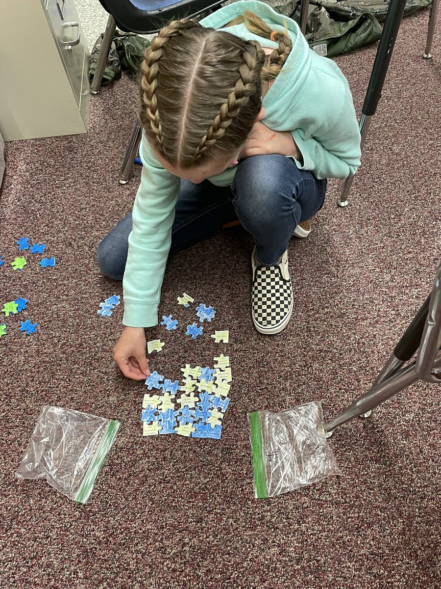 We participated in some get to know you activities with puzzles!
