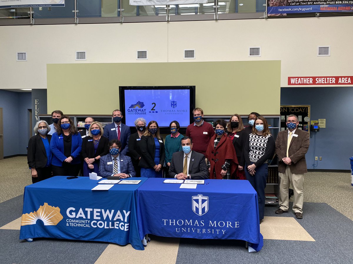 GCTC_News's tweet photo. Reaffirming our partnership with @ThomasMoreKY today! @GatewayPrez @ThomasMorePres #gateway2thomasmore https://t.co/wT72HlfJz3