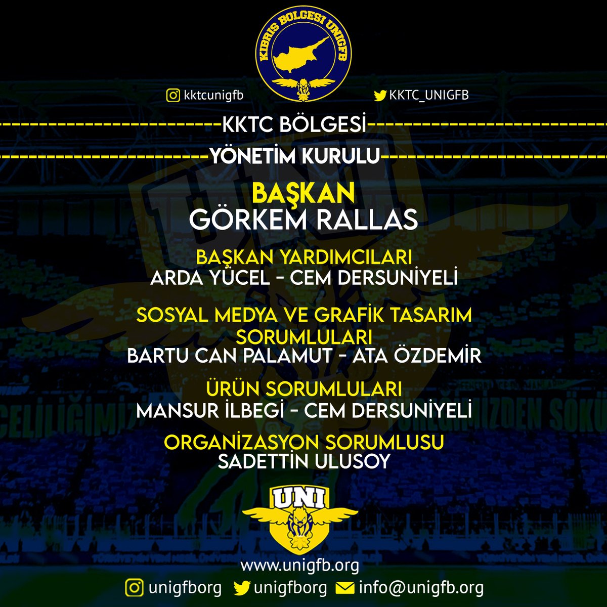 UNIGFB KKTC BÖLGESİ YÖNETİM KURULU

BU SEVDA BU ADAYA SIĞMAZ!
#KıbrısUNIGFB #UNIGFB