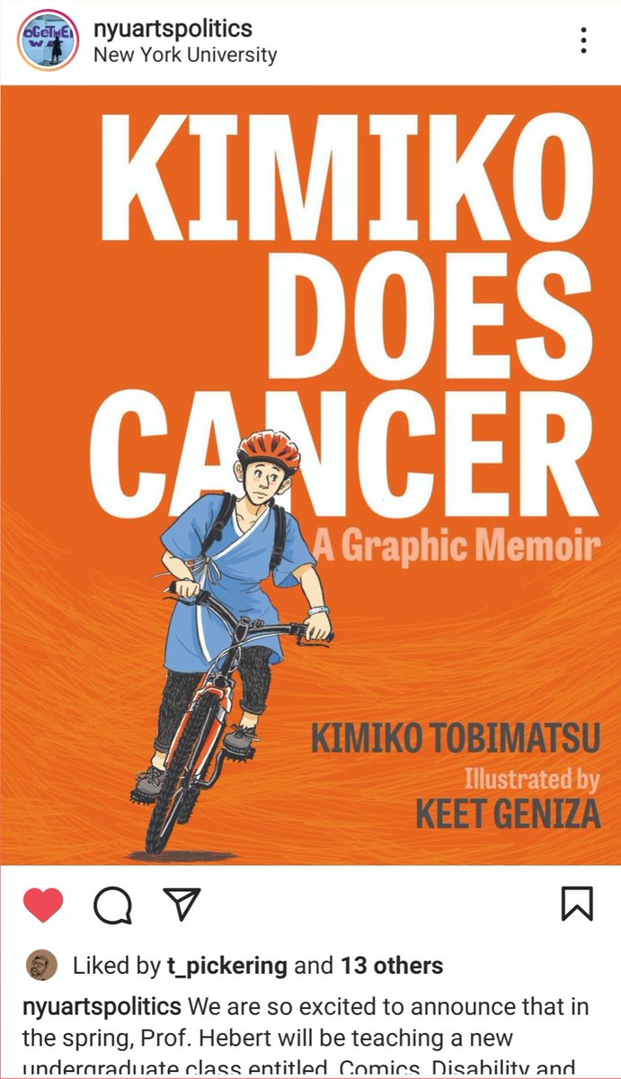 Our book is going to be taught as part of the new <a href="/NYUArtsPolitics/">NYU Arts Politics</a> course- Comics, Disability and Illness 😳

#graphicmedicine in action!