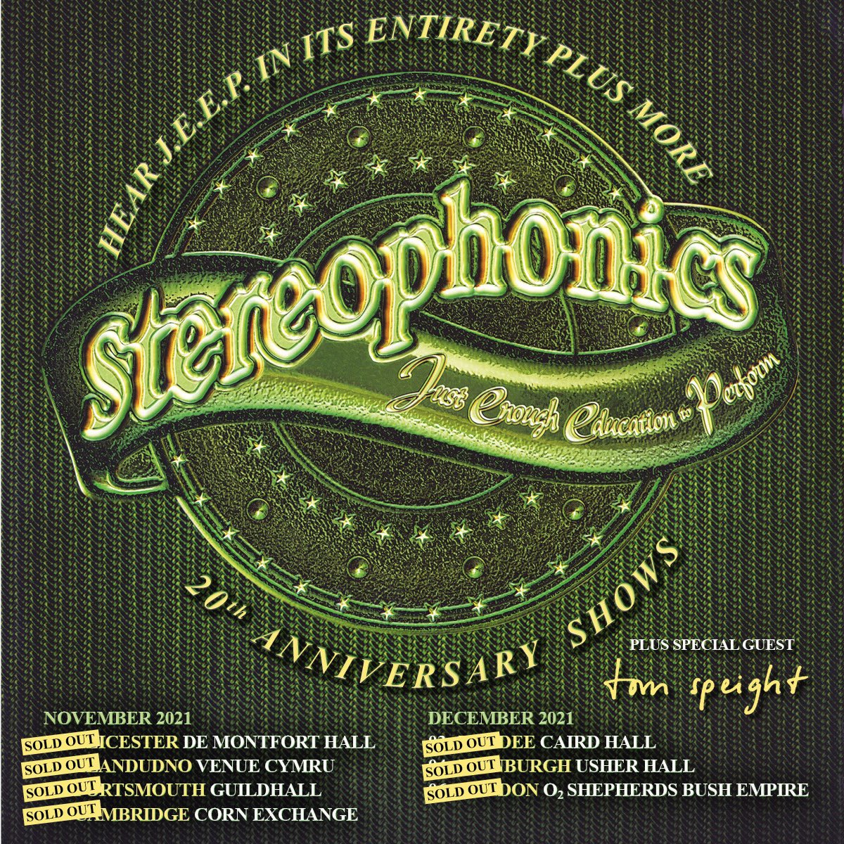 TomSpeightMusic's tweet photo. When I was a teenager I queued for 5 hours to have my @stereophonics cd signed by the band at @hmv .. I never thought in my wildest dreams I would end up supporting them on that very album to celebrate 20 years since its release! I can’t wait to sing my heart out on this tour x https://t.co/420iJFuUlc