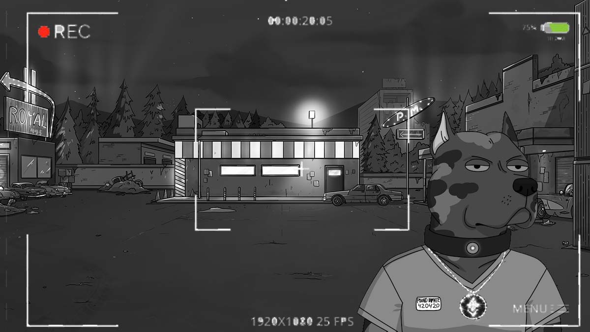 UPDATE: Tips have been flying in re: the disappearance of Cheryl Swoops. We're following the breadcrumbs. One Gutter shop-owner shared this security cam footage of a dog wearing Cheryl's ETH necklace. Does anybody know who this dog is?