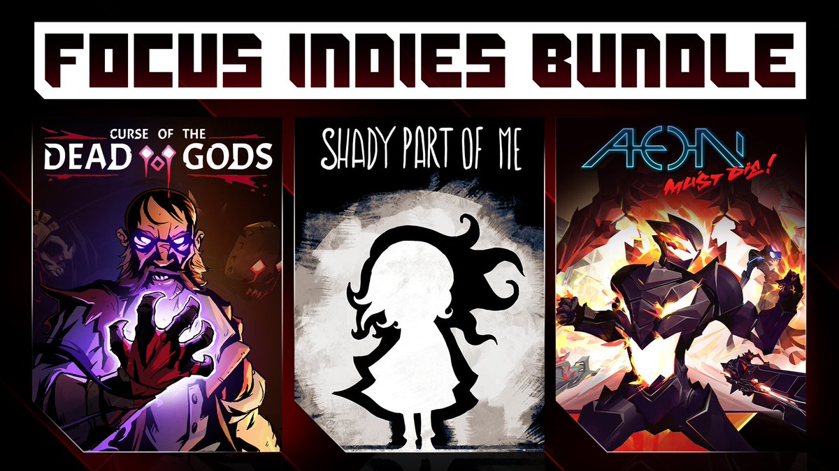 If great looking games are your cup of tea, we’ve just launched a new Steam bundle, including Curse of the Dead Gods, Shady Part of Me and Aeon Must Die! 🤩

You can get the three games at only $39.99, and cheaper if you already own one or two of them!

👉 bit.ly/32qpgcL
