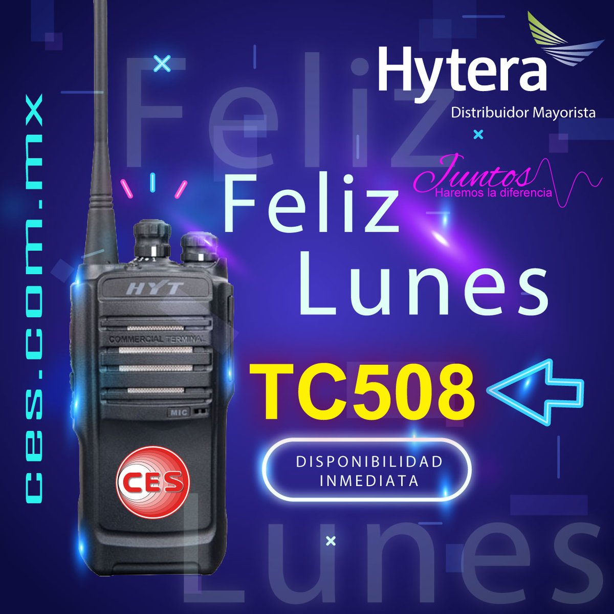 CEShytera's tweet photo. Estimado Distribuidor, en CES tenemos los equipos que usted necesita, acérquese a nuestros ejecutivos de ventas, estamos para servirle 🖐😁 #FelizInicioSemana #TC508 #TeamCES #hytera #Lunes #FelizLunes #RadiosPortatiles #radiosanalogicos #portatil #portatiles #analogo #analogico https://t.co/hSPcRQvyn9