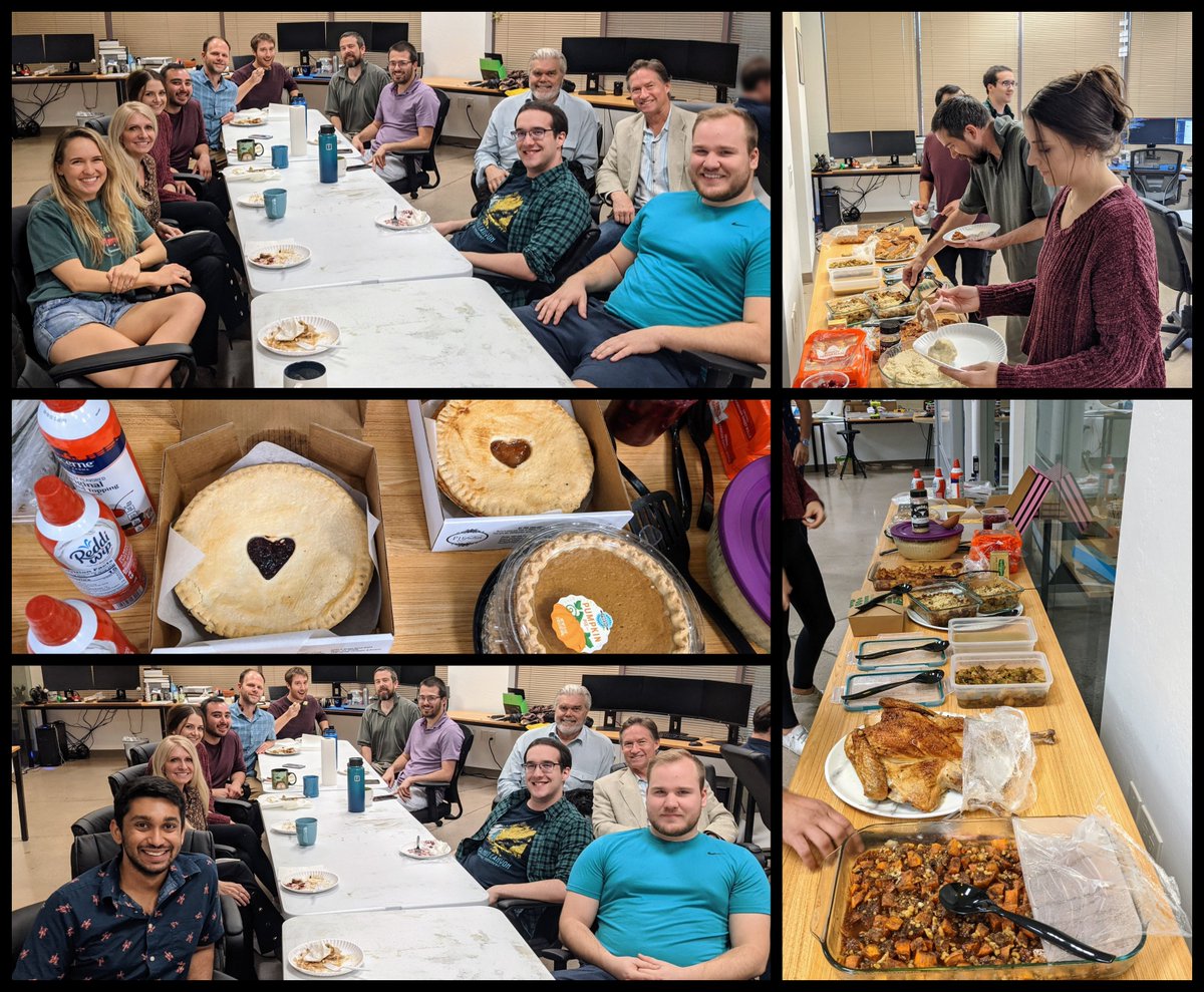 aptus_ai's tweet photo. We had ourselves a little Thanksgiving potluck 🦃🥧🍁 Turkey, mashed potatoes, brussels sprouts, sweet potatoes, bread pudding, and lots and lots of pie 😍 So much to be thankful for this year!

#thanksgiving2021 #thanksgivingfood #thankful https://t.co/5Fu3WIQ9LE
