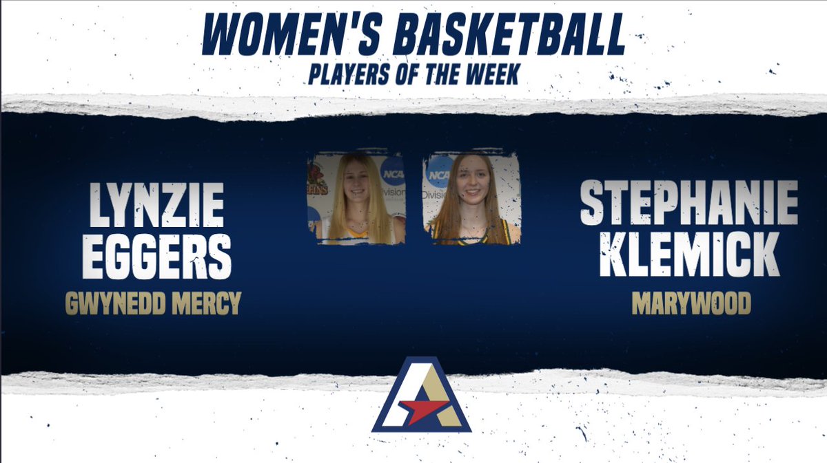WBBALL | Atlantic East Players of the Week

<a href="/GwyneddSports/">GwyneddSports</a> 
Player: Lynzie Eggers

@marywoodpacers 
Defensive: Stephanie Klemick

🔗: bit.ly/3oQc7RR

#d3basketball